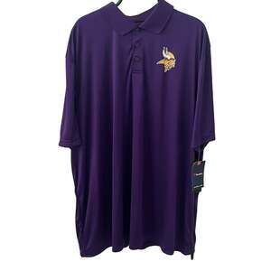 NFL Fanatics Minnesota Vikings Purple Chest Logo Polo Shirt NWT ~ Men's 4XL